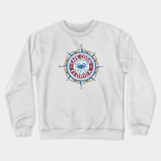 Cape Coral, Florida, with Blue Crab on Windrose Crewneck Sweatshirt